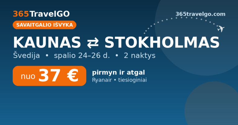 Pigūs skrydžiai: Kaunas → Stokholmas nuo 37 €