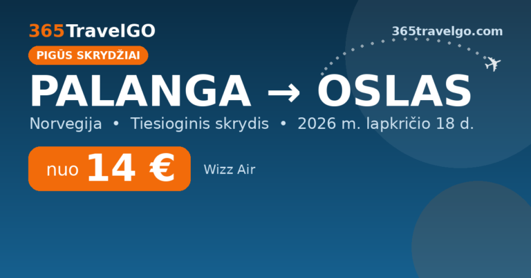 Pigūs skrydžiai: Palanga → Oslas nuo 14 €