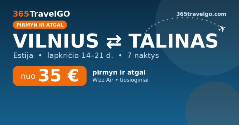 Pigūs skrydžiai: Vilnius → Talinas nuo 35 €